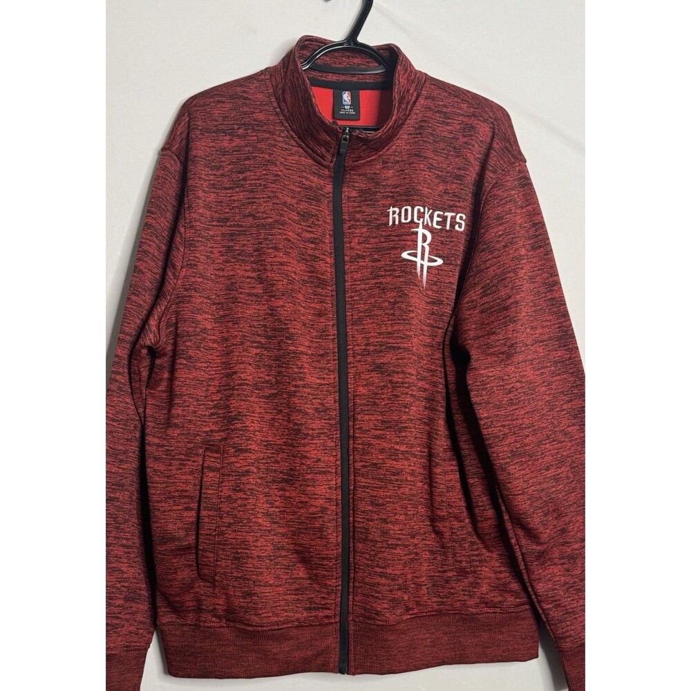 Houston Rockets‎ Full Zip Jacket Size XL Polyester Red Black NBA Basketball